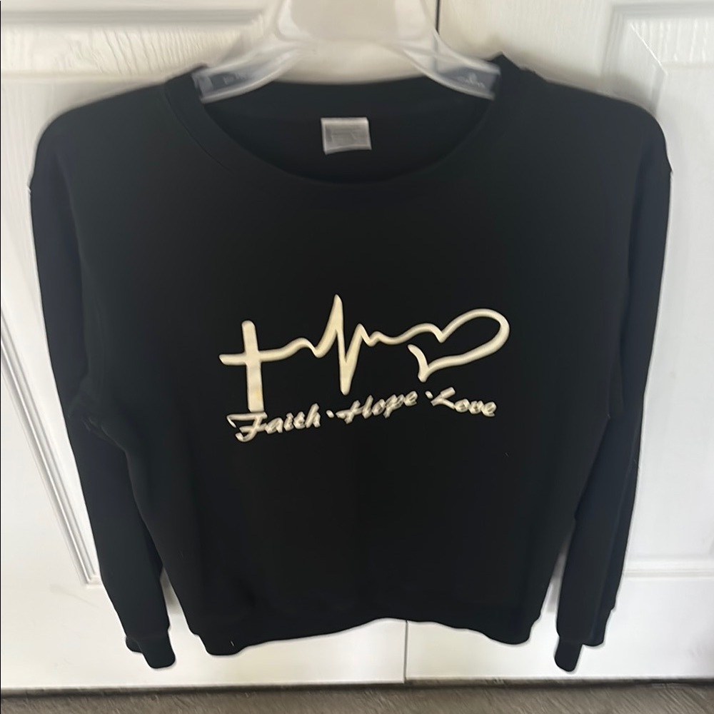 Faith Hope Love Black Sweater